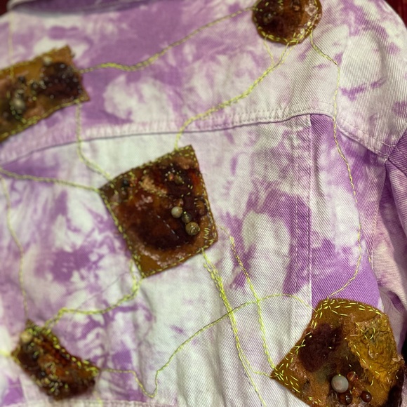 Hand embroidered + embellished jean style jacket - Picture 13 of 15